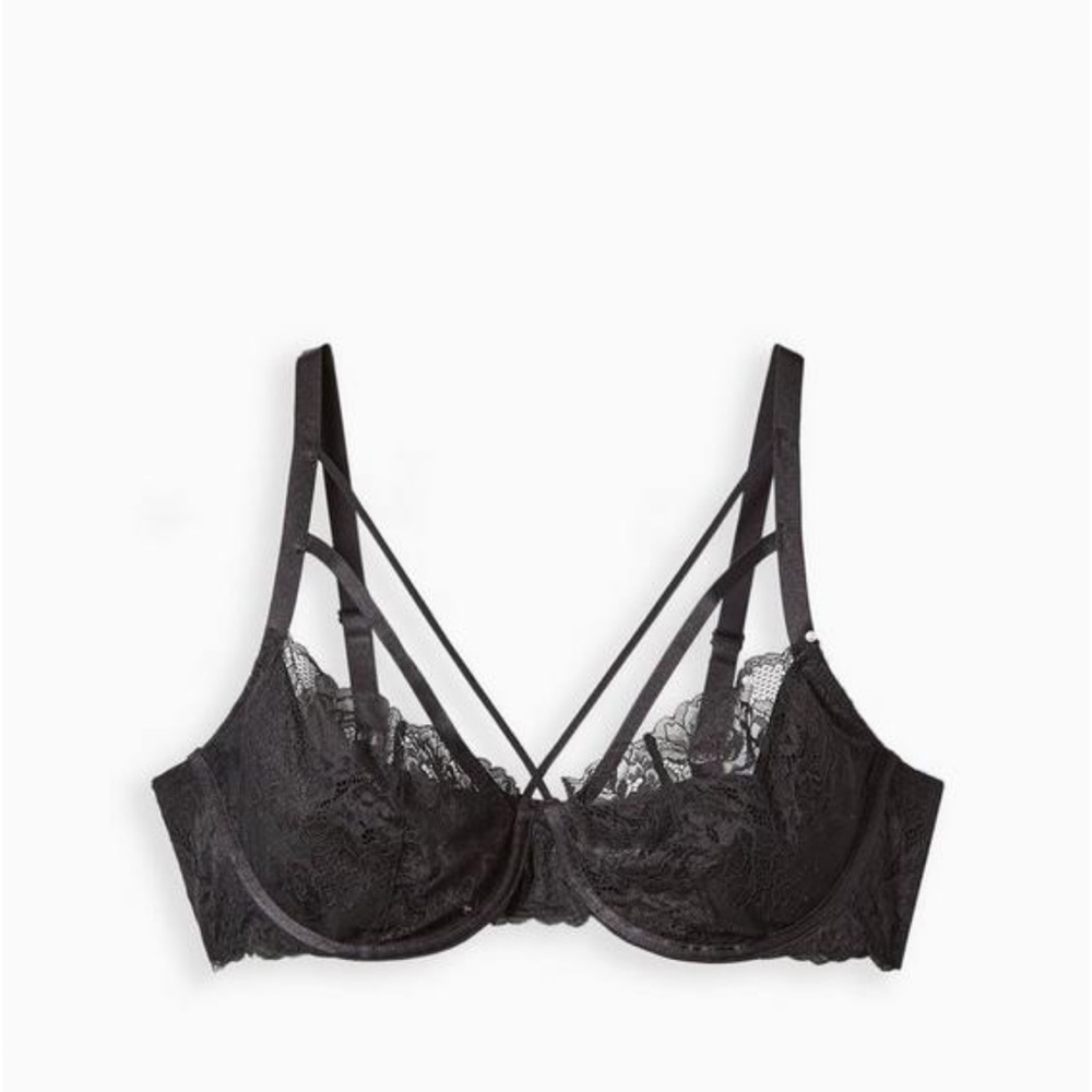 Torrid Lightly Lined Strappy Underwire Half Cup Bra - Picture 2 of 3